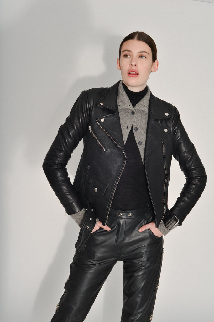 Jayne Classic Leather Jacket Black Jackets VEDA