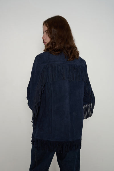 Yuma Suede Fringe Jacket in Midnight Suede | JACKET