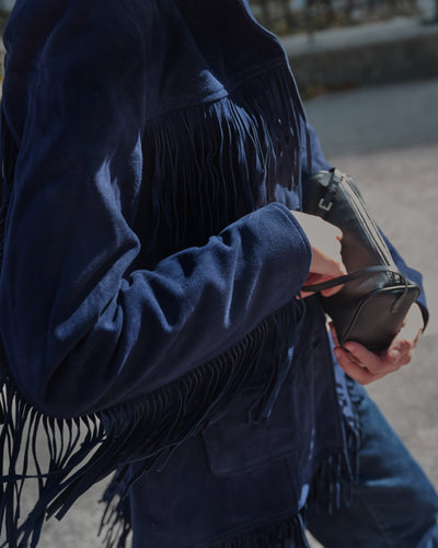 Yuma Suede Fringe Jacket in Midnight Suede | JACKET