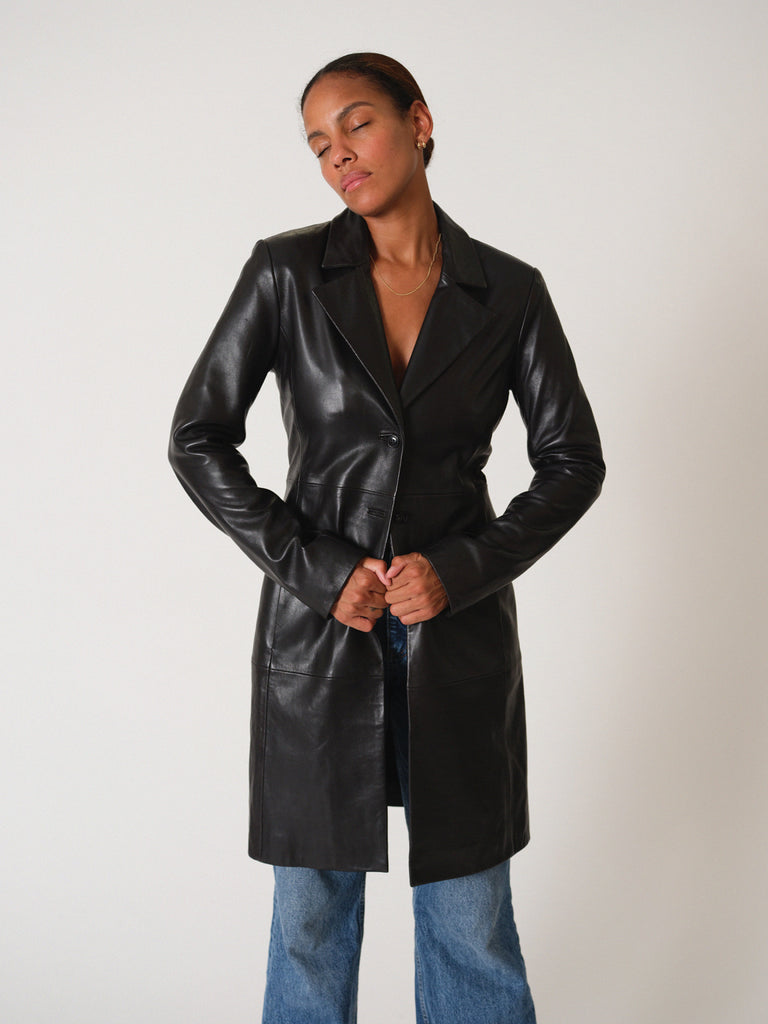 Veda x Ref Crosby Longline Leather Blazer | Jackets | VEDA