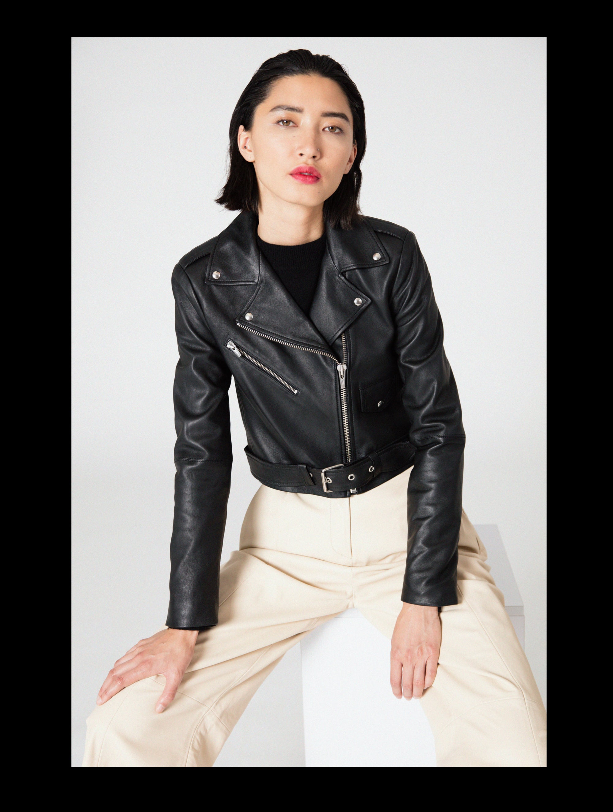Baby Jane Smooth Leather Jacket Black | Jackets | VEDA