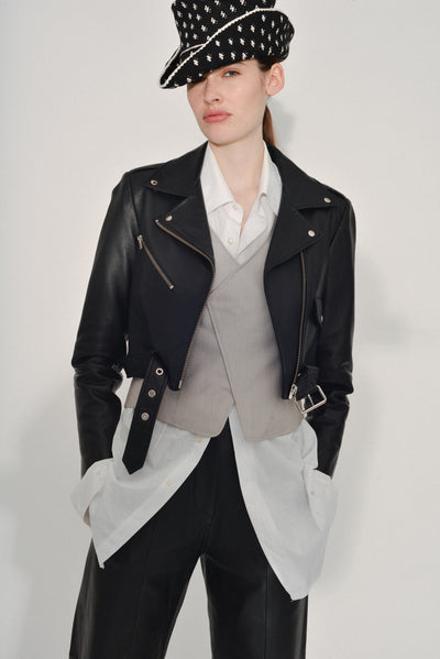 Veda leather biker jacket online